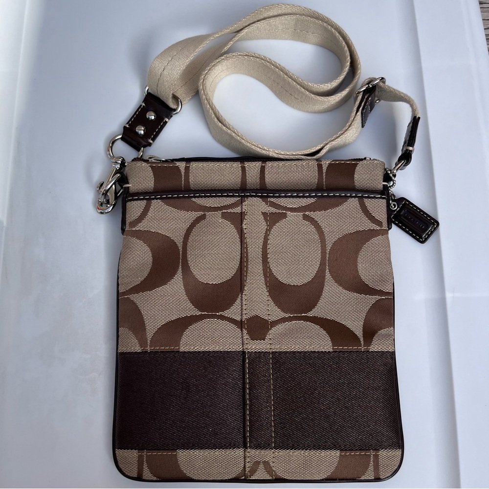 NWOT Coach Signature Stripe Crossbody Swing Pack